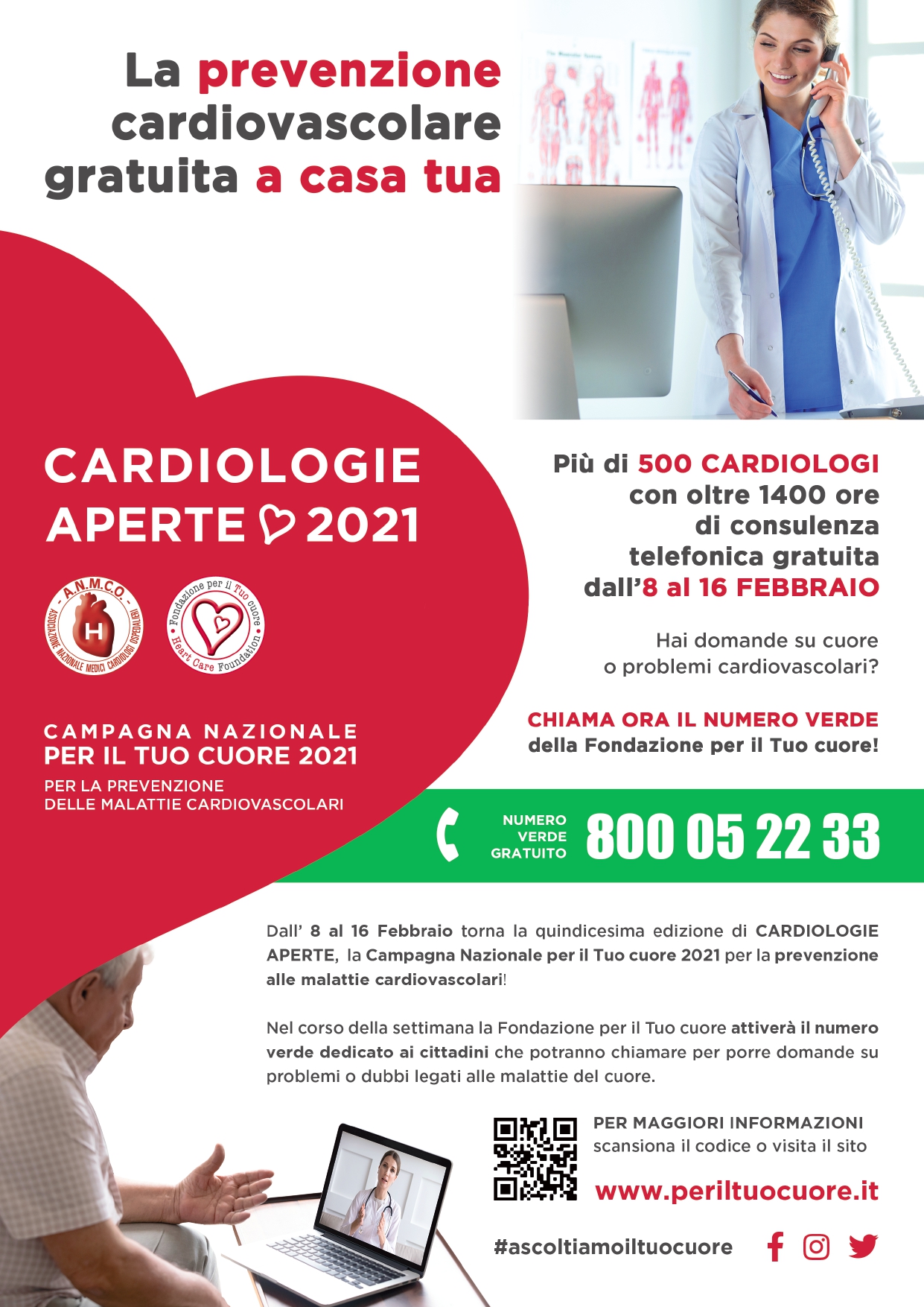 Locandina campagna cardiologie aperte 2021